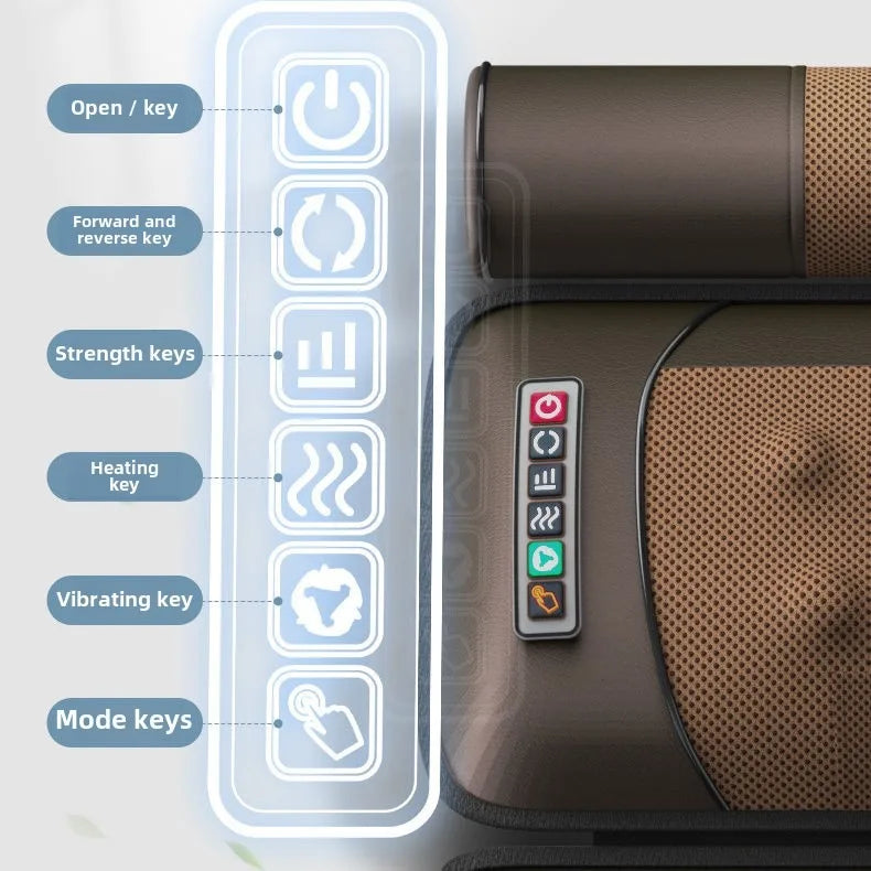 Multifunctional Lumbar Traction Massage Mattress Cushion Full Body Electric Shoulder Neck Waist Back Vibrations Removable Gift