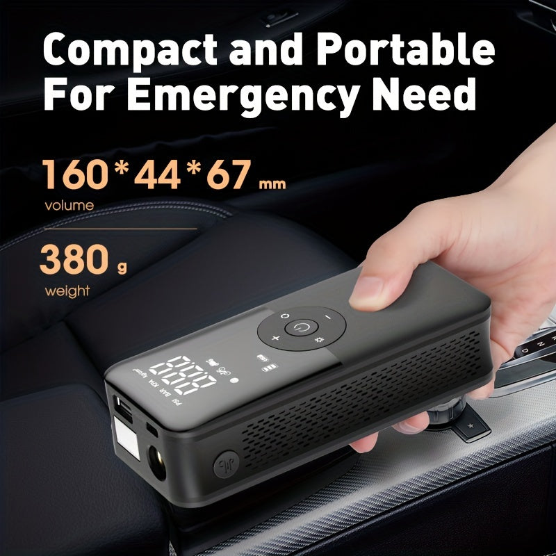 Portable Tire Inflator for Cars, Motorcycles, and Bicycles with Storage Case on the Back of the Pump