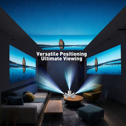 Portable Video Projector, Home Theater Projector, Mini Projector, Native 1920*1080P Resolution, Adjustable 180° Projection Angle Projector, Suitable for Ios/Tv Stick/Usb/Laptop And Other Devices