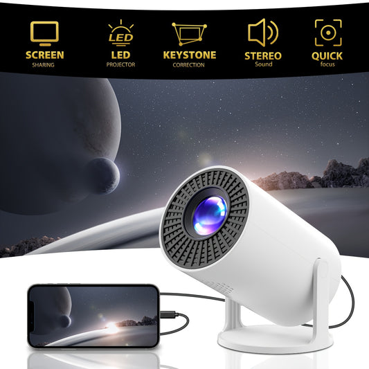 Portable Video Projector, Home Theater Projector, Mini Projector, Native 1920*1080P Resolution, Adjustable 180° Projection Angle Projector, Suitable for Ios/Tv Stick/Usb/Laptop And Other Devices