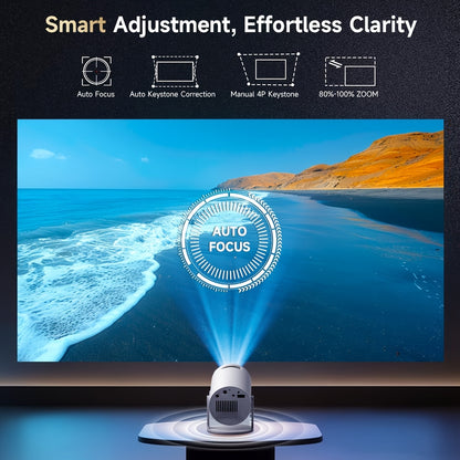 Portable Video Projector, Home Theater Projector, Mini Projector, Native 1920*1080P Resolution, Adjustable 180° Projection Angle Projector, Suitable for Ios/Tv Stick/Usb/Laptop And Other Devices