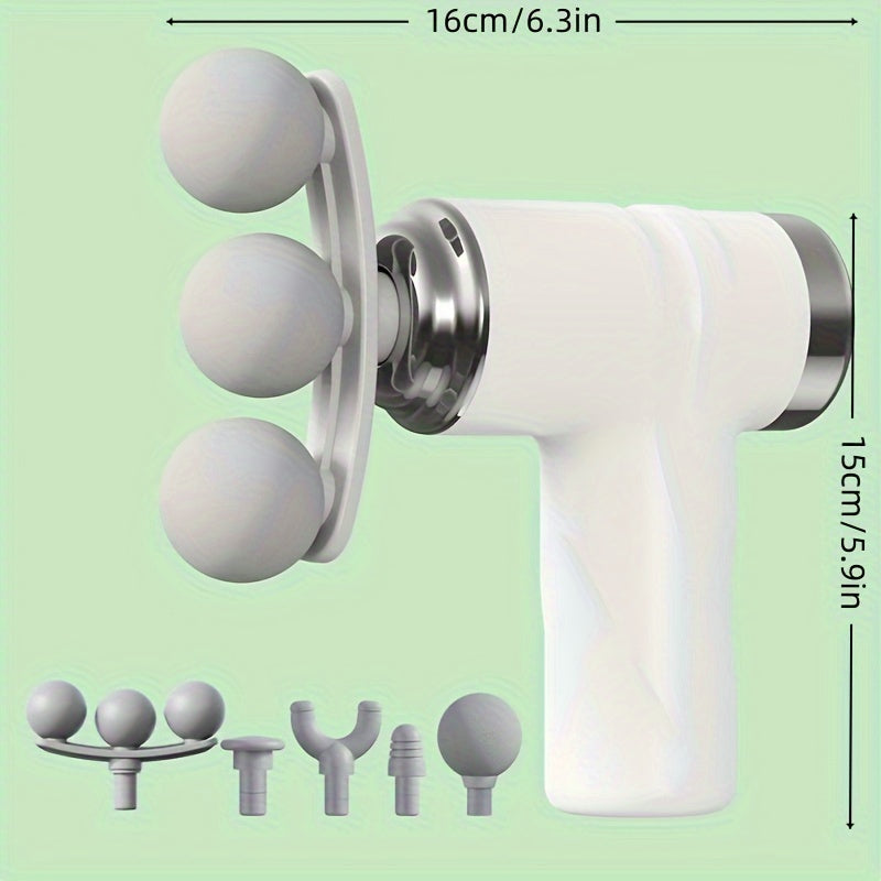 Ultra-Wide Relief 2026 Edition: 5-in-1 Professional Deep Tissue Massage Gun with 6 Adjustable Speeds & Interchangeable Heads