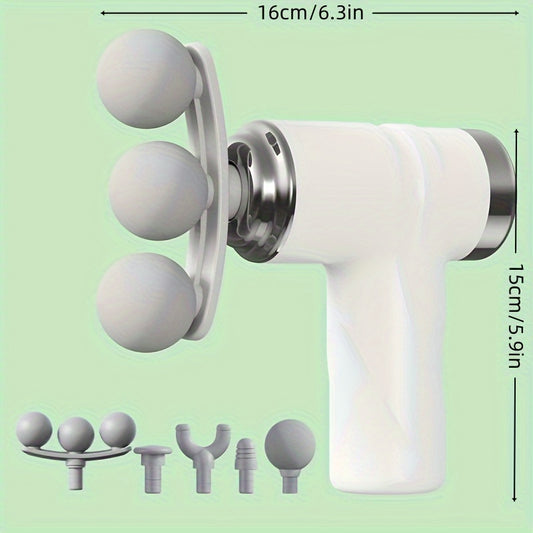 Ultra-Wide Relief 2026 Edition: 5-in-1 Professional Deep Tissue Massage Gun with 6 Adjustable Speeds & Interchangeable Heads