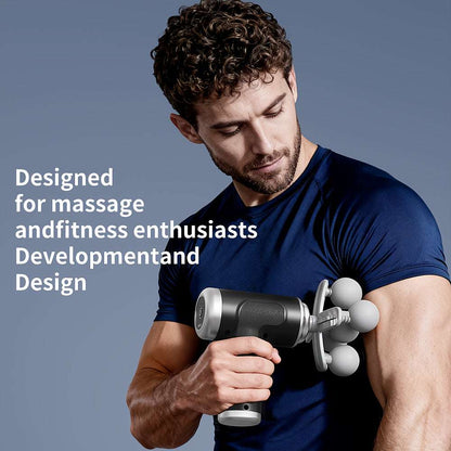 SKRVLOGO Portable Deep Tissue Massage Gun – 6-Speed Ultra-Quiet Percussion Massager with Ergonomic Grip &amp; USB Rechargeable Battery for Full Body Recovery