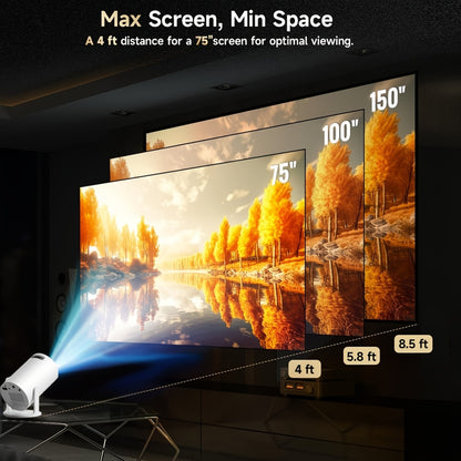 Portable Video Projector, Home Theater Projector, Mini Projector, Native 1920*1080P Resolution, Adjustable 180° Projection Angle Projector, Suitable for Ios/Tv Stick/Usb/Laptop And Other Devices