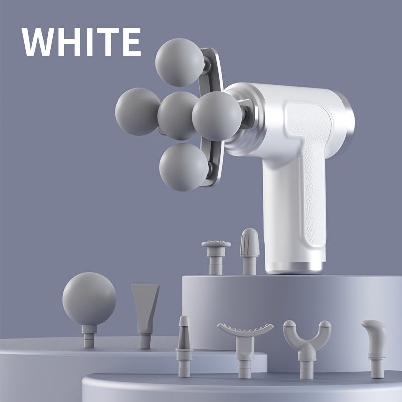 SKRVLOGO Portable Deep Tissue Massage Gun – 6-Speed Ultra-Quiet Percussion Massager with Ergonomic Grip &amp; USB Rechargeable Battery for Full Body Recovery