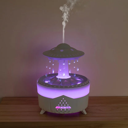 Rain Cloud Humidifier &amp; Water Drip Diffuser – 350ml Ultrasonic Aroma Oasis with 7-Color LED &amp; Remote Control