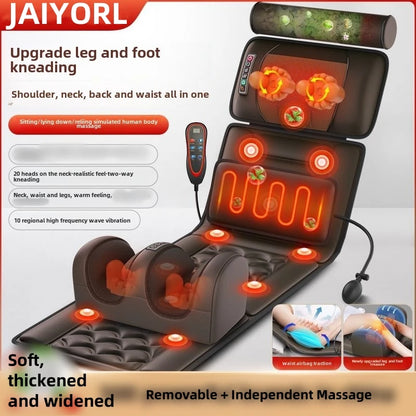 Multifunctional Lumbar Traction Massage Mattress Cushion Full Body Electric Shoulder Neck Waist Back Vibrations Removable Gift