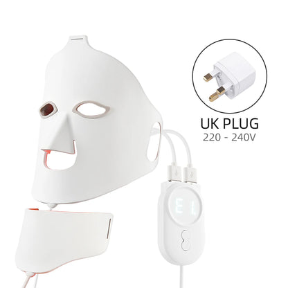 Led Facial Mask With Neck Red Led Light Therapy Flexible Soft Mask Silicone 7 Color Led Therapy Anti Aging Photon Mask