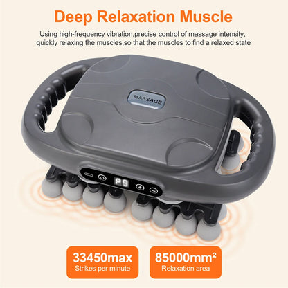 Multi-head Fascia Gun Deep Relaxation Muscle Red Light Hot Compress Deep Tissue Body Muscle Massage Gun