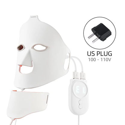 Led Facial Mask With Neck Red Led Light Therapy Flexible Soft Mask Silicone 7 Color Led Therapy Anti Aging Photon Mask