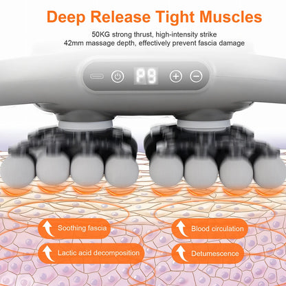 Multi-head Fascia Gun Deep Relaxation Muscle Red Light Hot Compress Deep Tissue Body Muscle Massage Gun