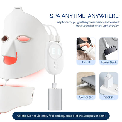 Led Facial Mask With Neck Red Led Light Therapy Flexible Soft Mask Silicone 7 Color Led Therapy Anti Aging Photon Mask