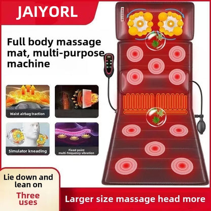 Multifunctional Lumbar Traction Massage Mattress Cushion Full Body Electric Shoulder Neck Waist Back Vibrations Removable Gift