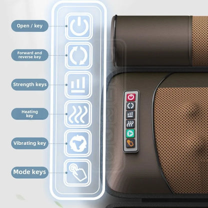 Multifunctional Lumbar Traction Massage Mattress Cushion Full Body Electric Shoulder Neck Waist Back Vibrations Removable Gift