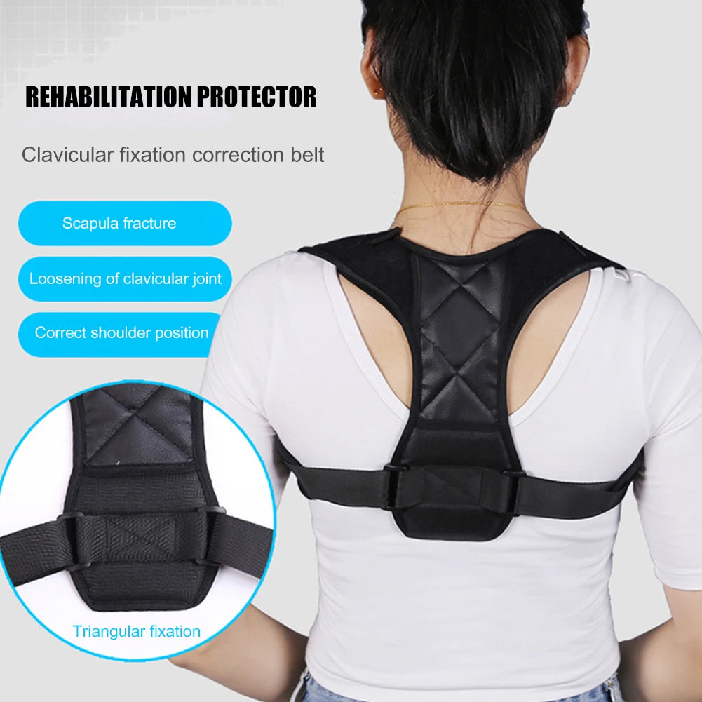 Back Posture Corrector Adjustable Shoulder Brace Lightweight Shoulder Support Belt Portable Spine Alignment Brace for Men Women