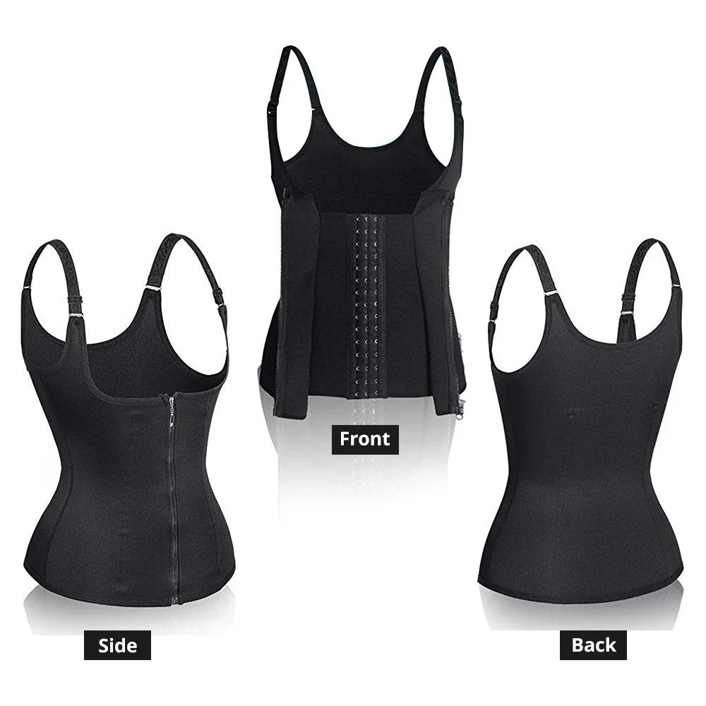 Waist Trainer Tank For Women Zipper Shaper Tummy Control Sleeveless Top Women's Activewear Body Shaping Underwear