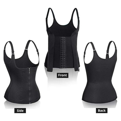 Waist Trainer Tank For Women Zipper Shaper Tummy Control Sleeveless Top Women's Activewear Body Shaping Underwear