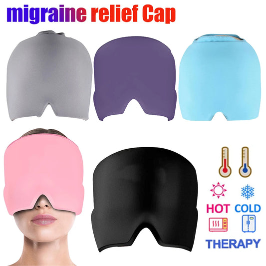 Migraine Relief Cap – 360° Gel Ice Compression Hat for Headache, Stress, &amp; Tension Relief – Wearable Therapy Wrap