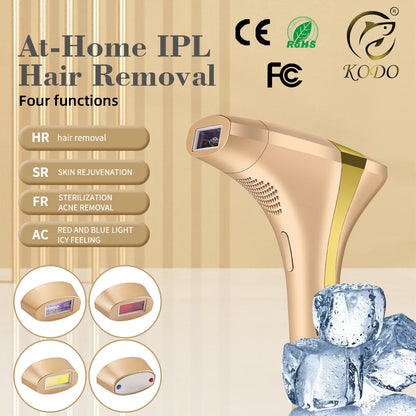 KODO 2025 High-end customization ice Laser Hair removal Laser Epilator Permanent IPL Painless Photoepilator 4 in 1 face and body