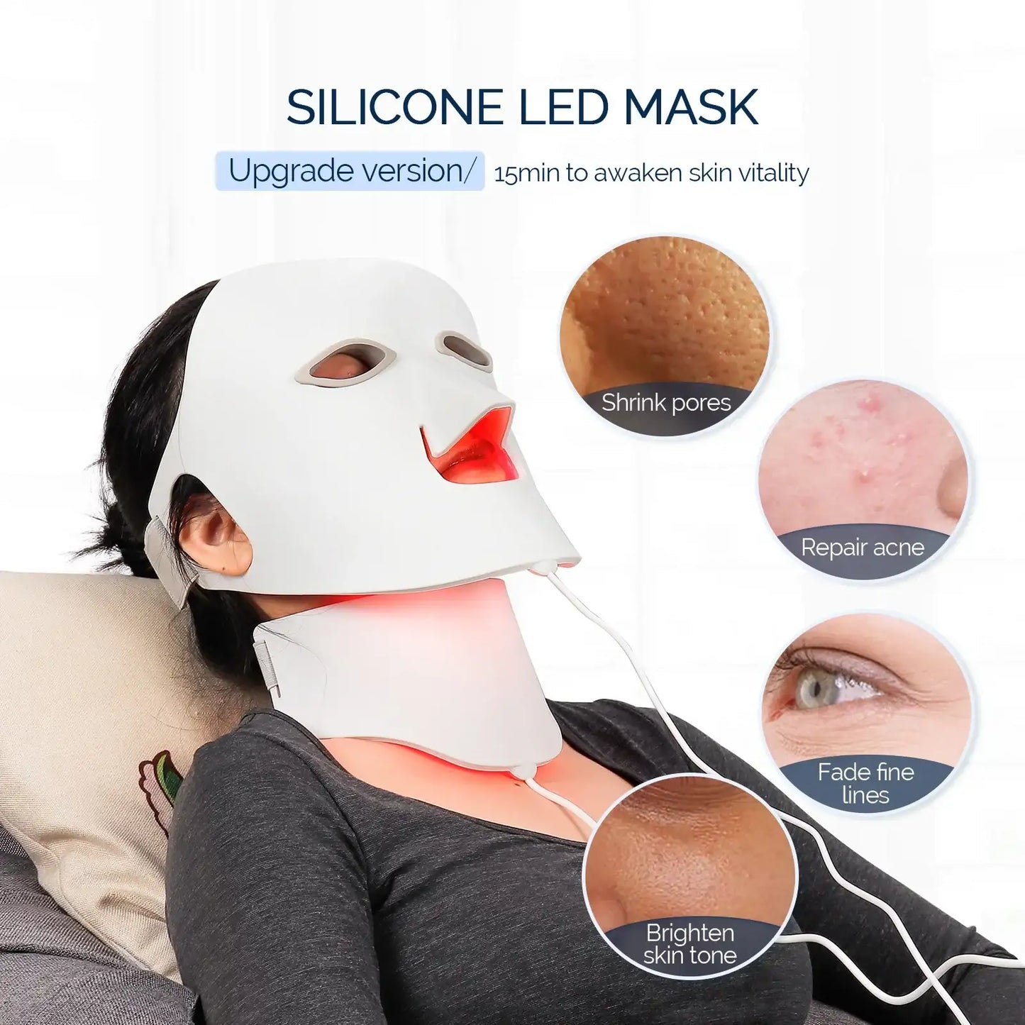 Professional 7-Color LED Facial & Neck Therapy Mask