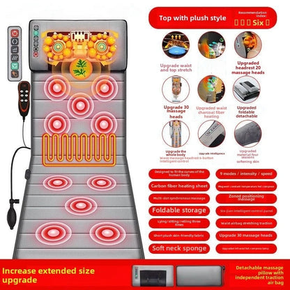 Multifunctional Lumbar Traction Massage Mattress Cushion Full Body Electric Shoulder Neck Waist Back Vibrations Removable Gift