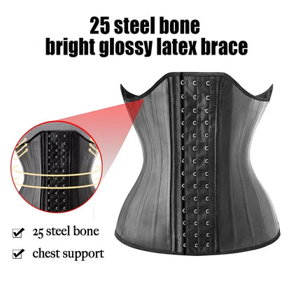 Body Shaper Shapewear Women 25 Steel Bones Latex Waist Trainer Corset Shapewear Slimming Belly Modeling Strap Reductive Girdle