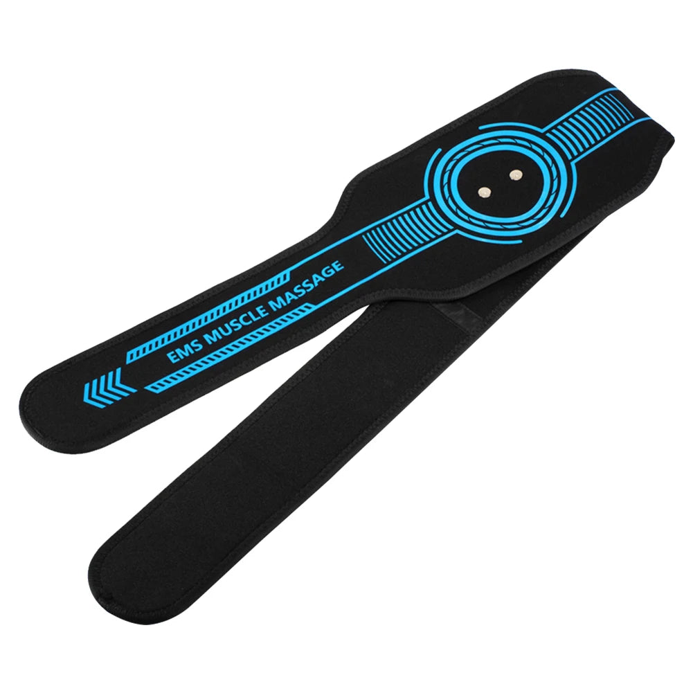 EMS Muscle Stimulator USB Rechargeable Abdominal Training Belt Adjustable Electronic Muscle Toner LED Display for Body Shaping