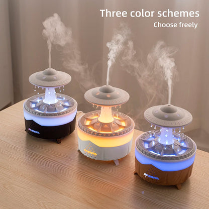 Rain Cloud Humidifier &amp; Water Drip Diffuser – 350ml Ultrasonic Aroma Oasis with 7-Color LED &amp; Remote Control