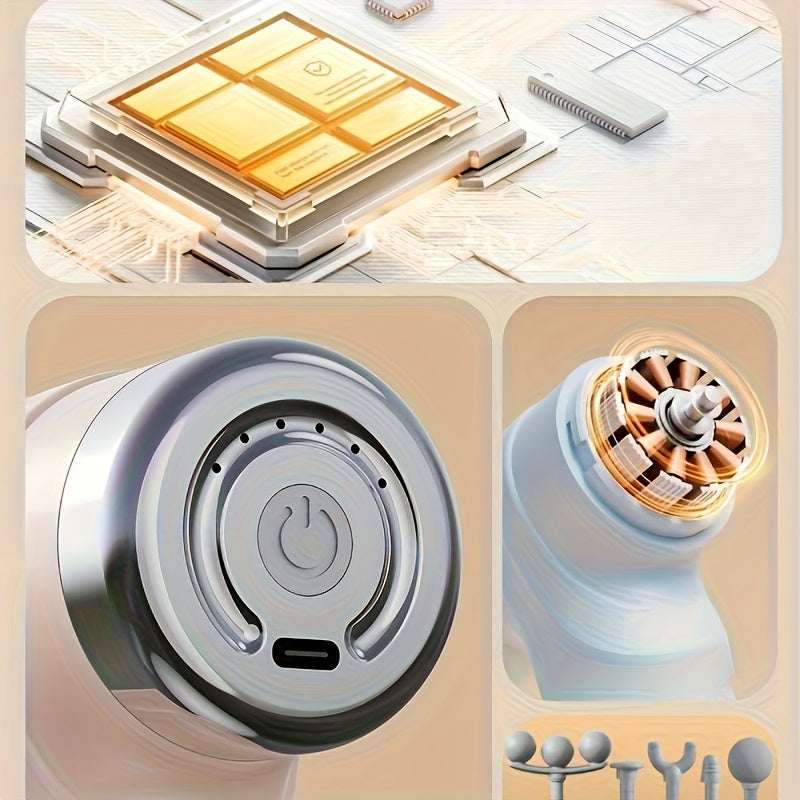 Ultra-Wide Relief 2026 Edition: 5-in-1 Professional Deep Tissue Massage Gun with 6 Adjustable Speeds & Interchangeable Heads