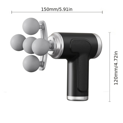 SKRVLOGO Portable Deep Tissue Massage Gun – 6-Speed Ultra-Quiet Percussion Massager with Ergonomic Grip &amp; USB Rechargeable Battery for Full Body Recovery